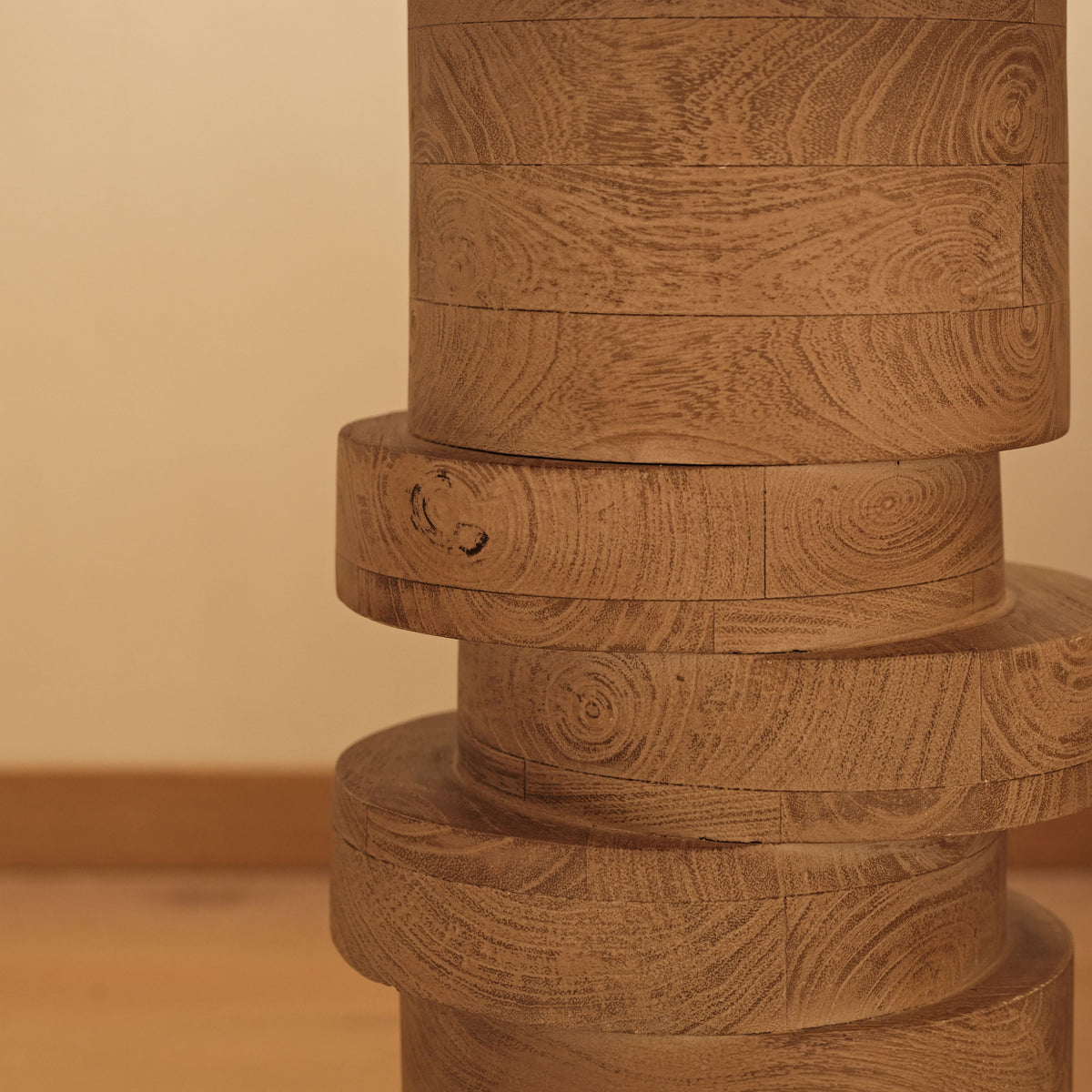 Adam 45cm Almond Brown Round Side Table