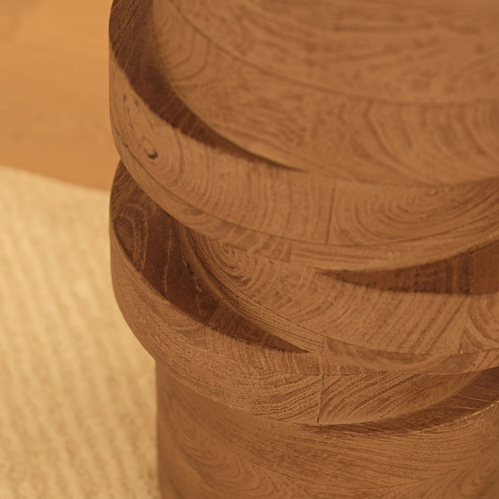 Adam 45cm Almond Brown Round Side Table