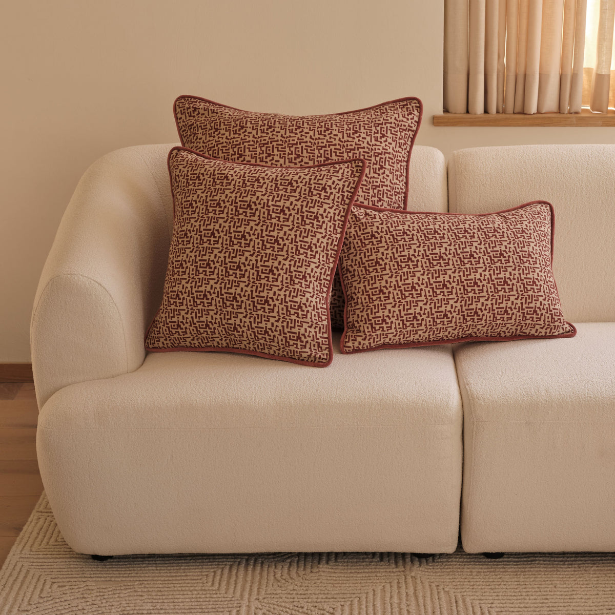 Aldeburgh 45x45cm Cushion Cover - Russet Red Abstract