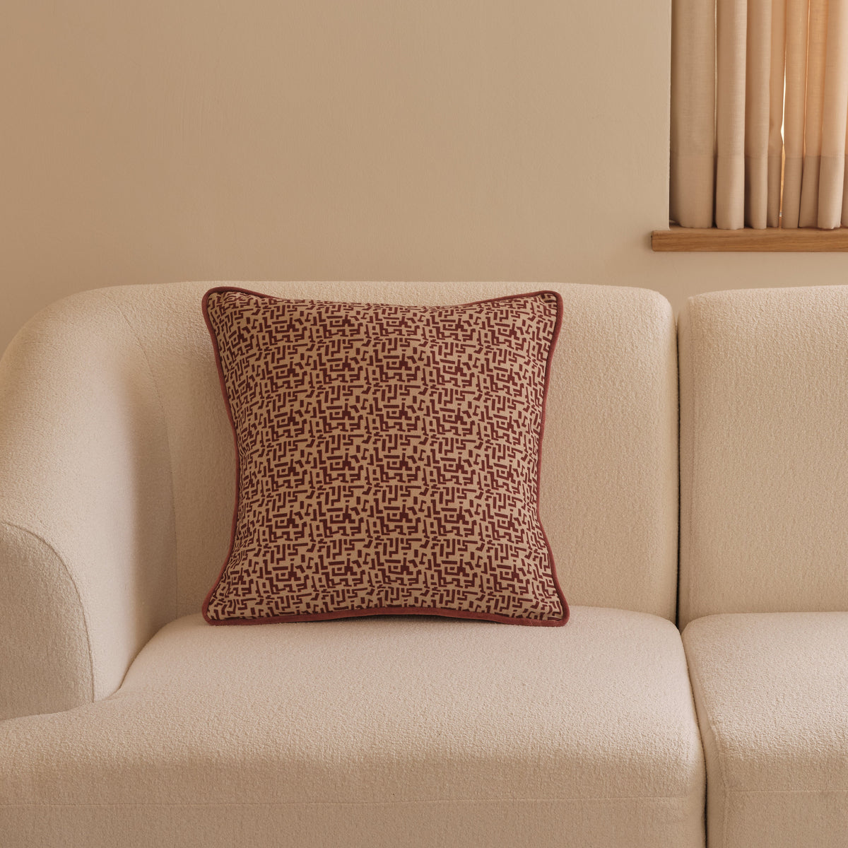 Aldeburgh 45x45cm Cushion Cover - Russet Red Abstract