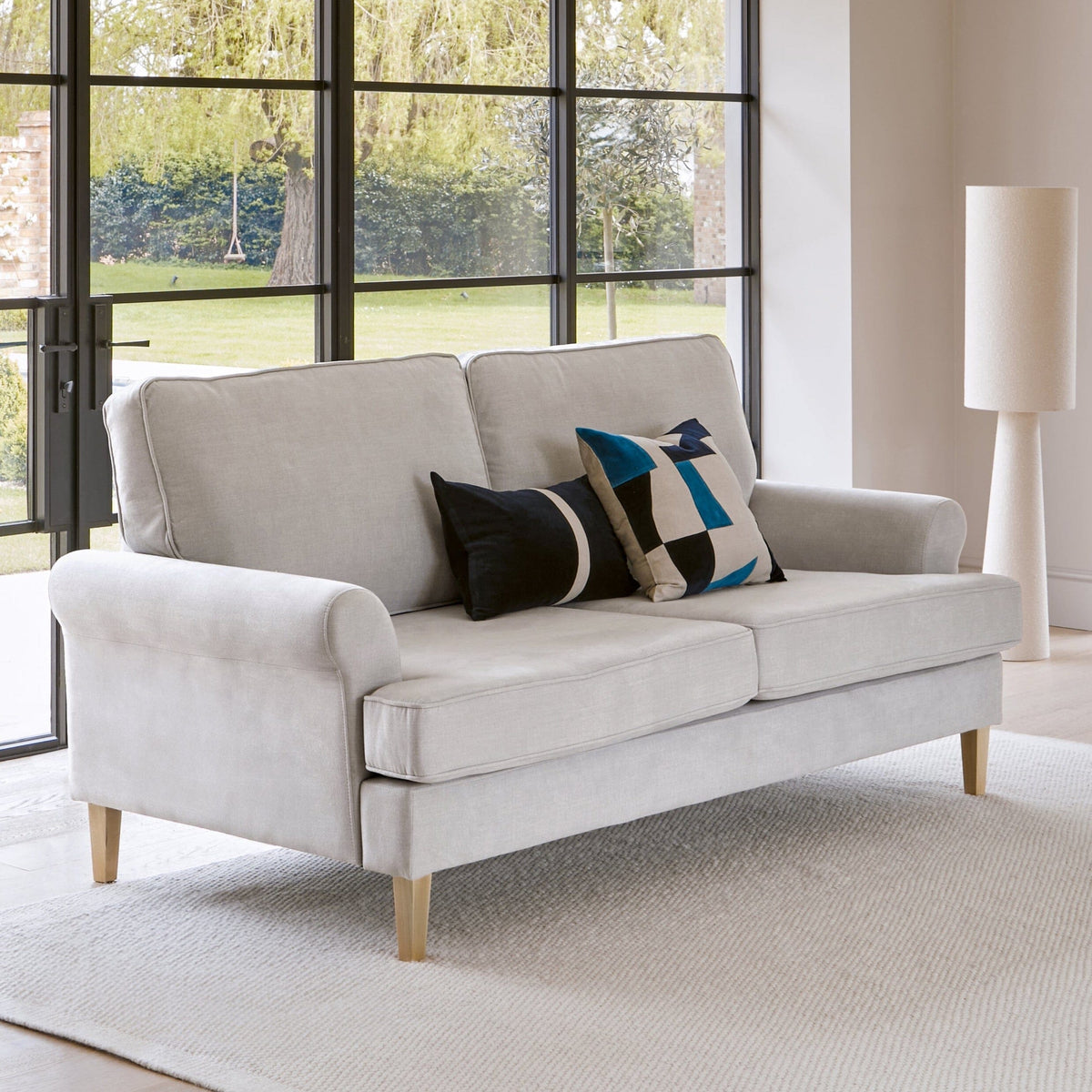OUTLET - Annabelle 3 Seater Sofa - Cloud Grey with Pale Oak Legs