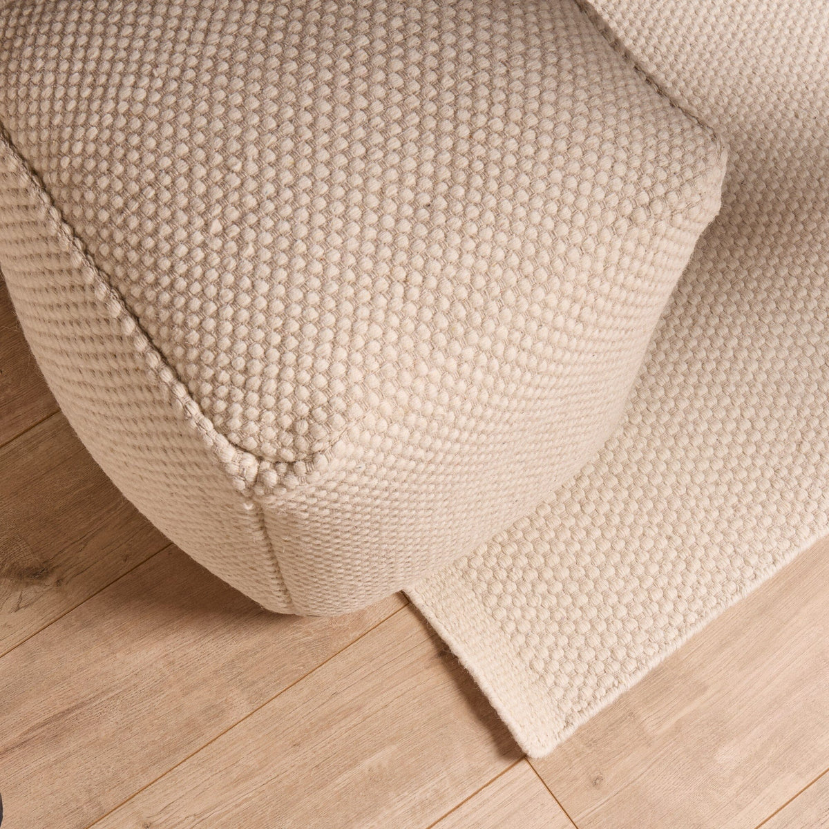 Atcham Clay/Natural Pebble Wool with Cotton Rug - 160 x 230cm