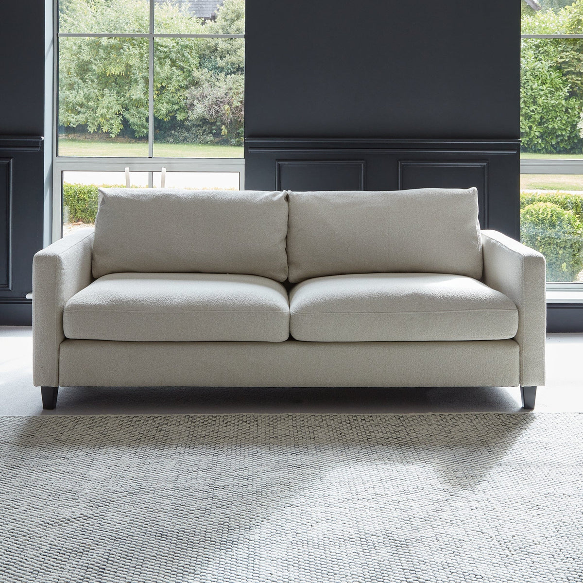 Outlet - Atcham Black/Natural Pebble Wool with Cotton Rug - 160 x 230cm