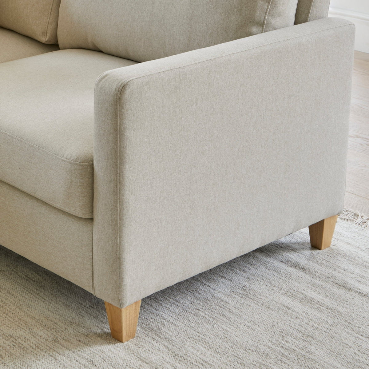 Ava Corner Sofa - Sand with Pale Oak Legs