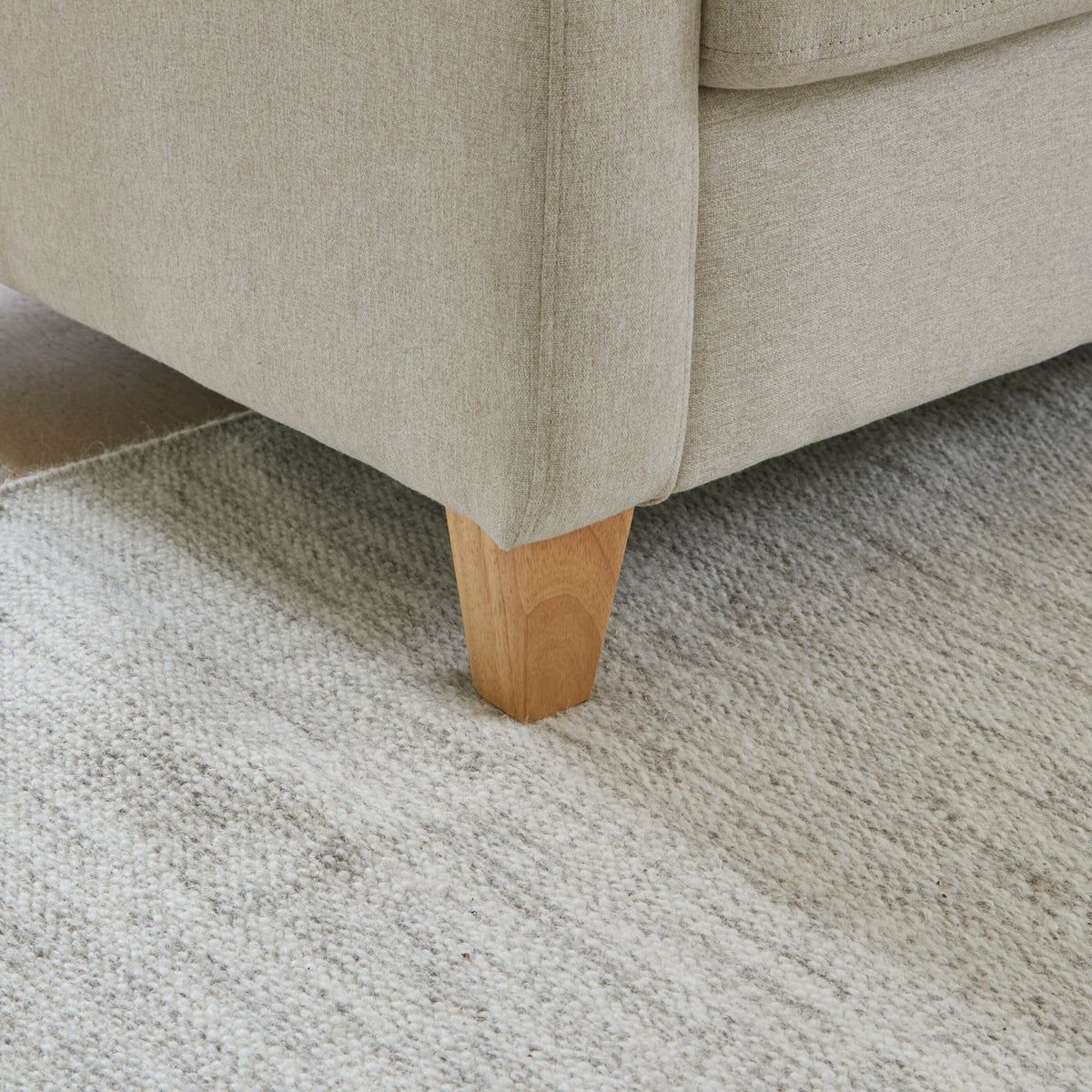 Ava Corner Sofa - Sand with Pale Oak Legs