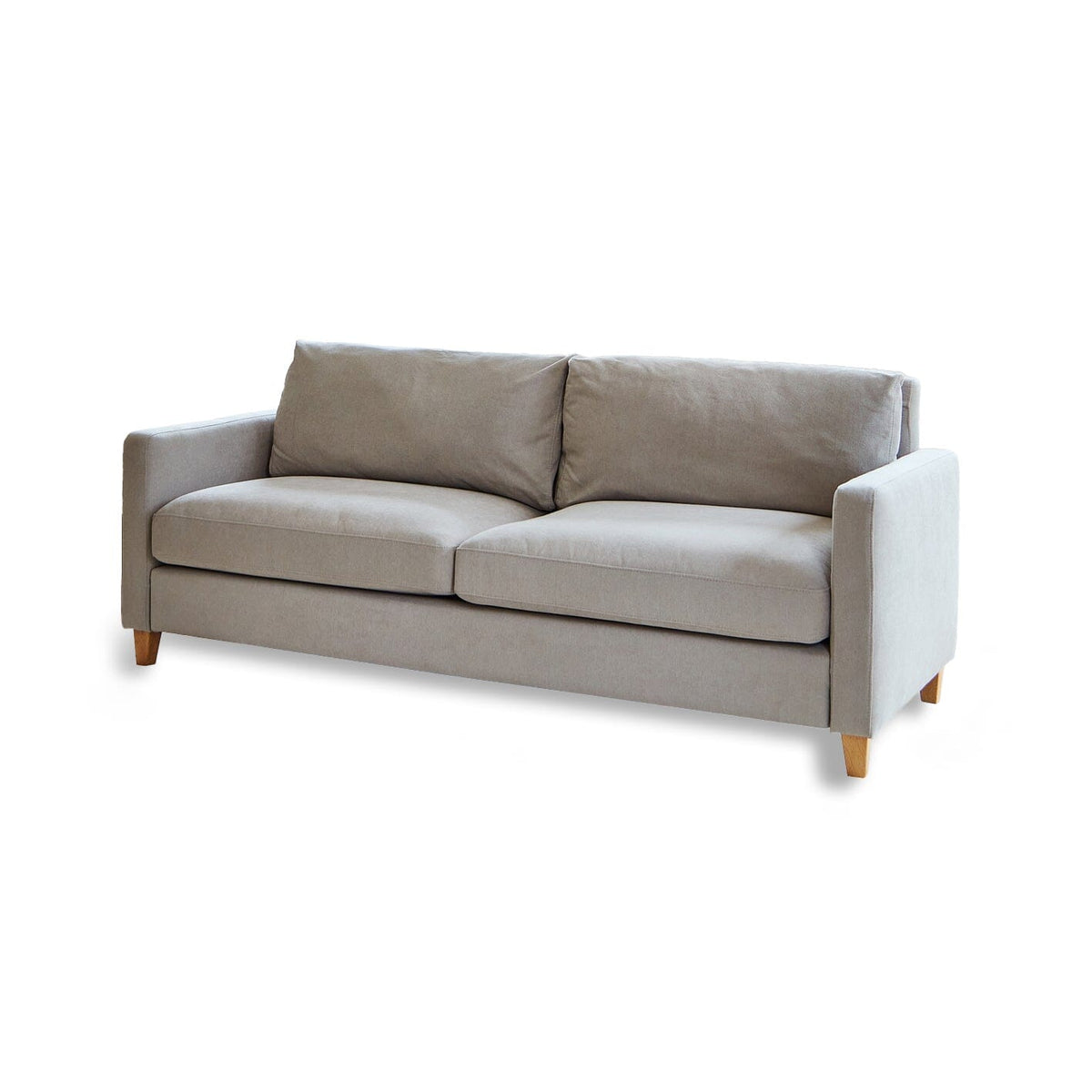 Ava 3 Seater Sofa - Soft Beige with Pale Oak Legs