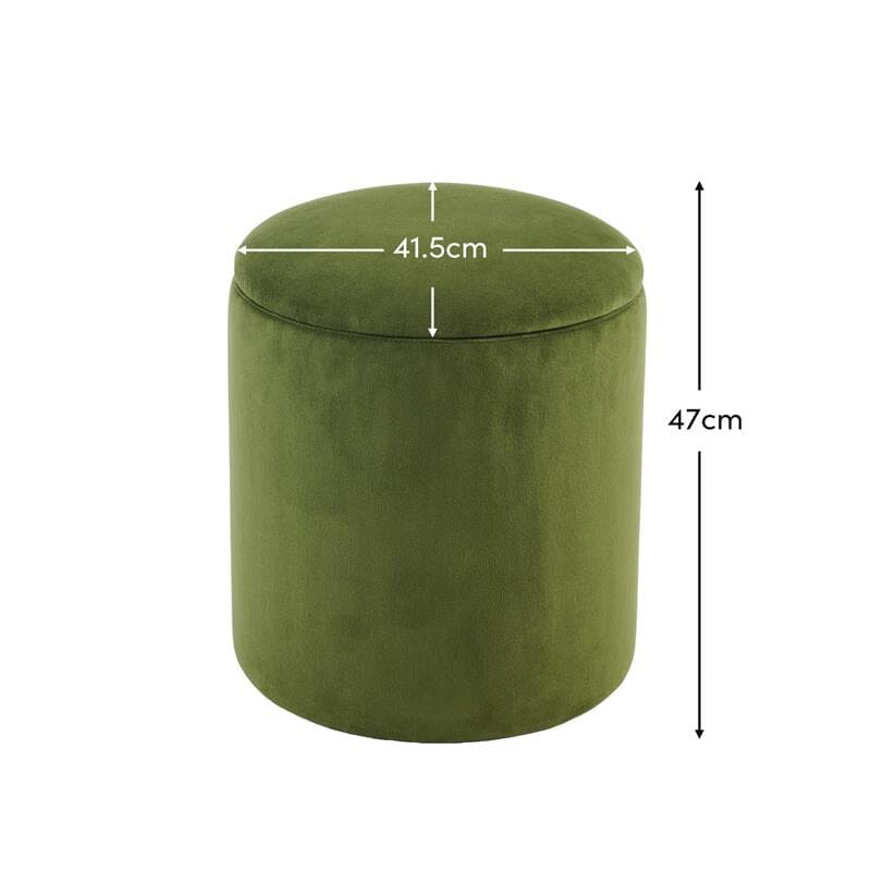 Abigail Storage Pouffe/Footstool - Fern Green