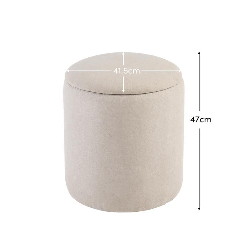Abigail Storage Pouffe/Footstool - Soft Beige