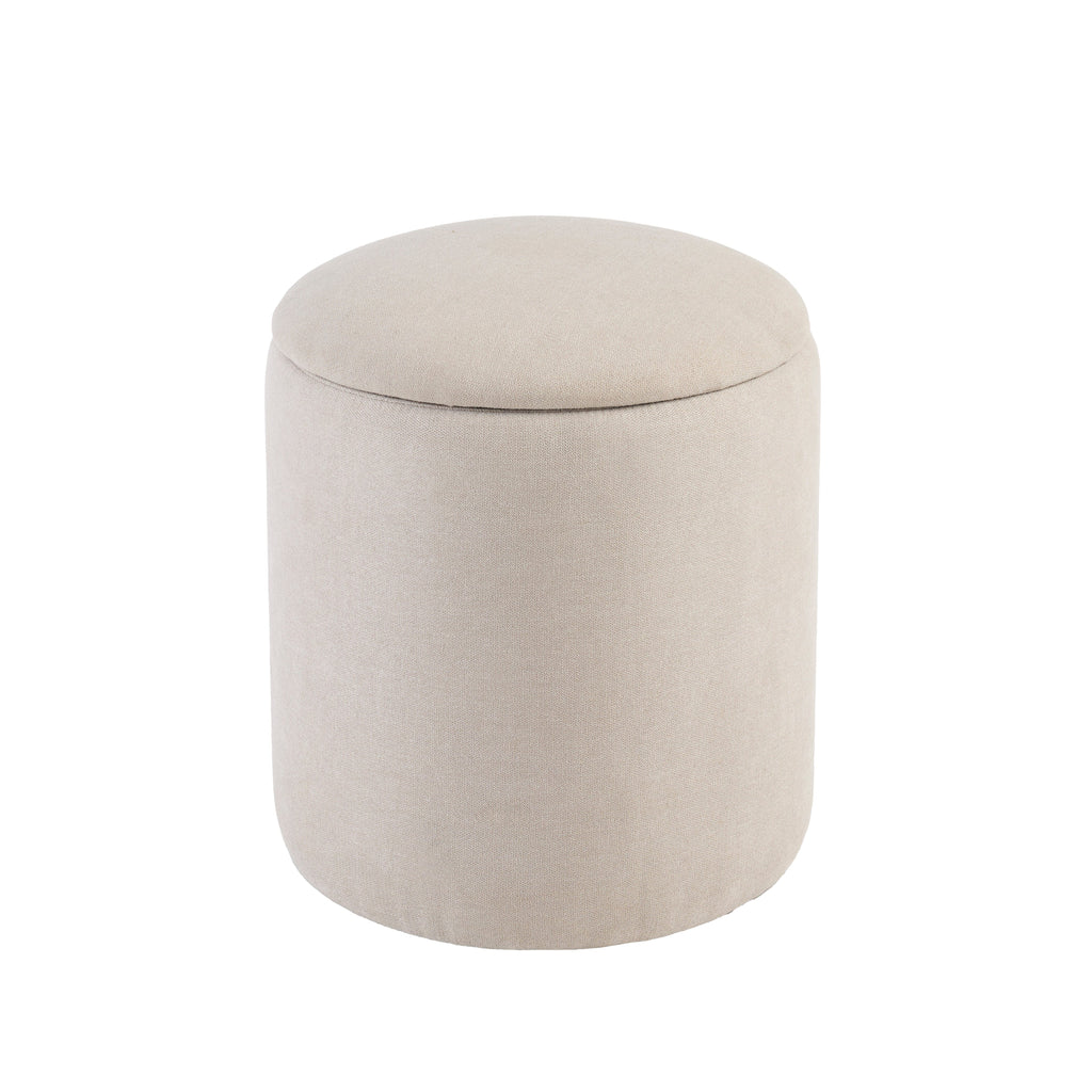 Abigail Storage Pouffe/Footstool - Soft Beige