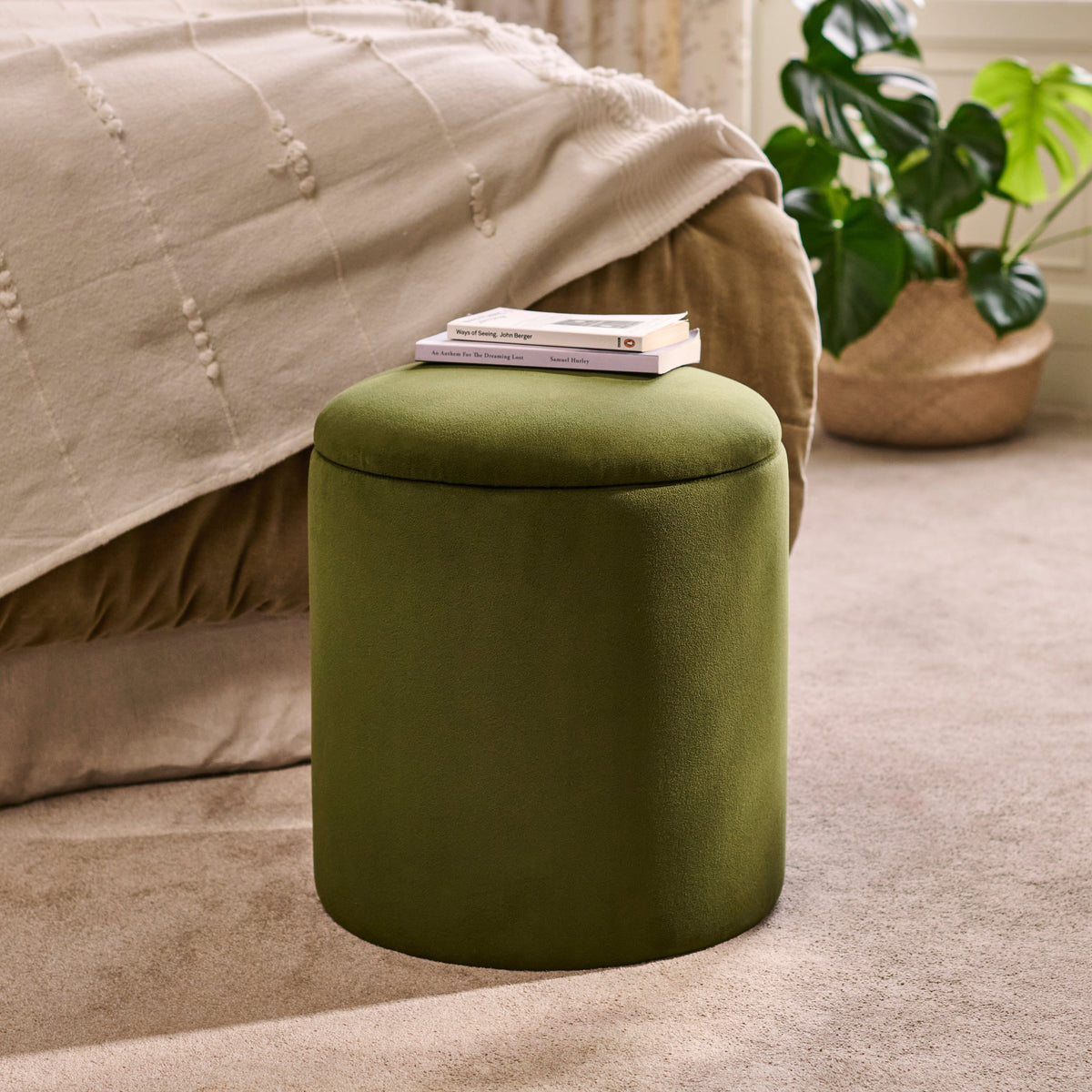 Abigail Storage Pouffe/Footstool - Fern Green