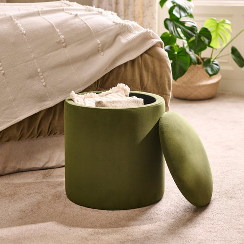 Abigail Storage Pouffe/Footstool - Fern Green