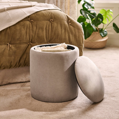 Abigail Storage Pouffe/Footstool - Soft Beige