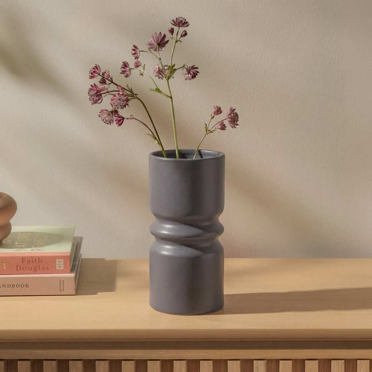 Ackton 25cm Ceramic Vase - Grey