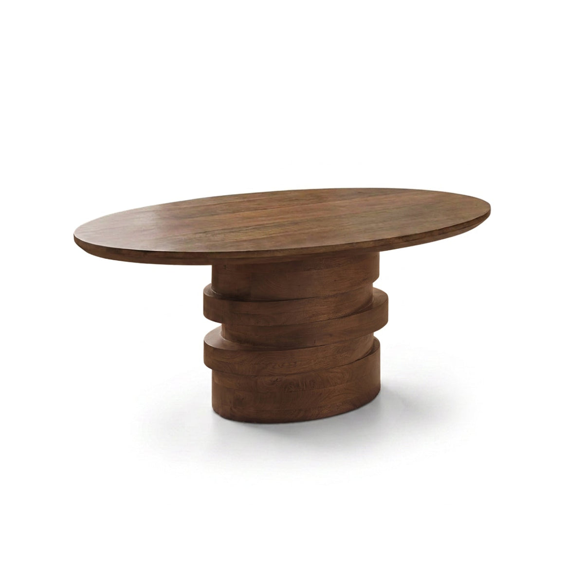 Adam 100cm Oval Almond Brown Coffee Table