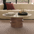 Adam 100cm Oval Almond Brown & Lady Grey Marble Coffee Table