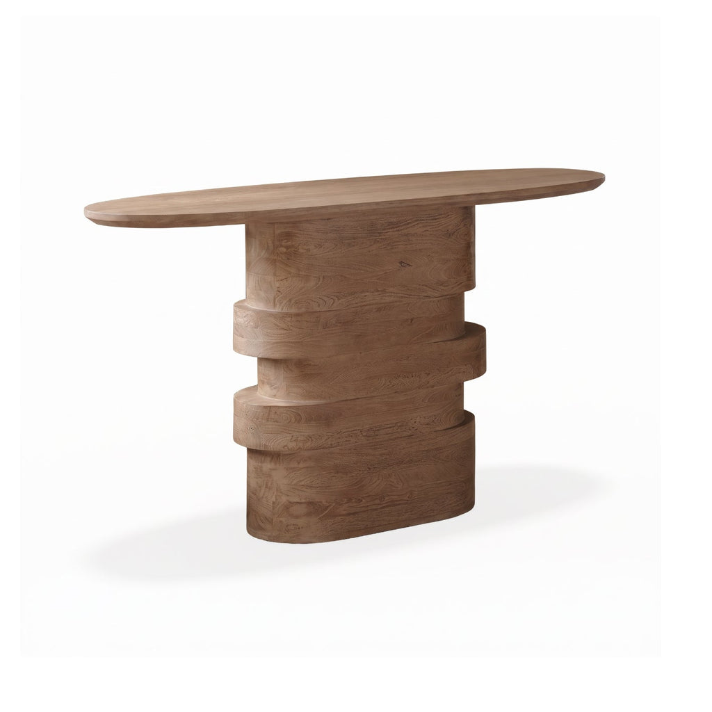 Adam 140cm Almond Brown Oval Console Table