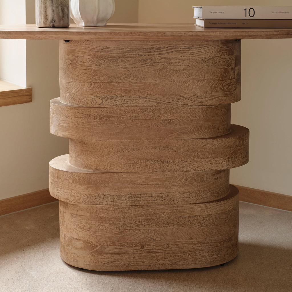 Adam 140cm Almond Brown Oval Console Table