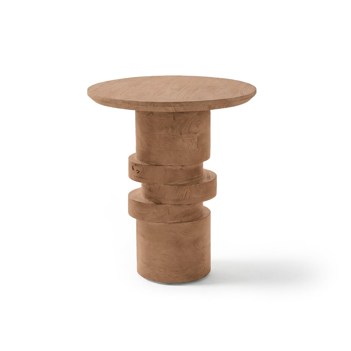 Adam 45cm Almond Brown Round Side Table