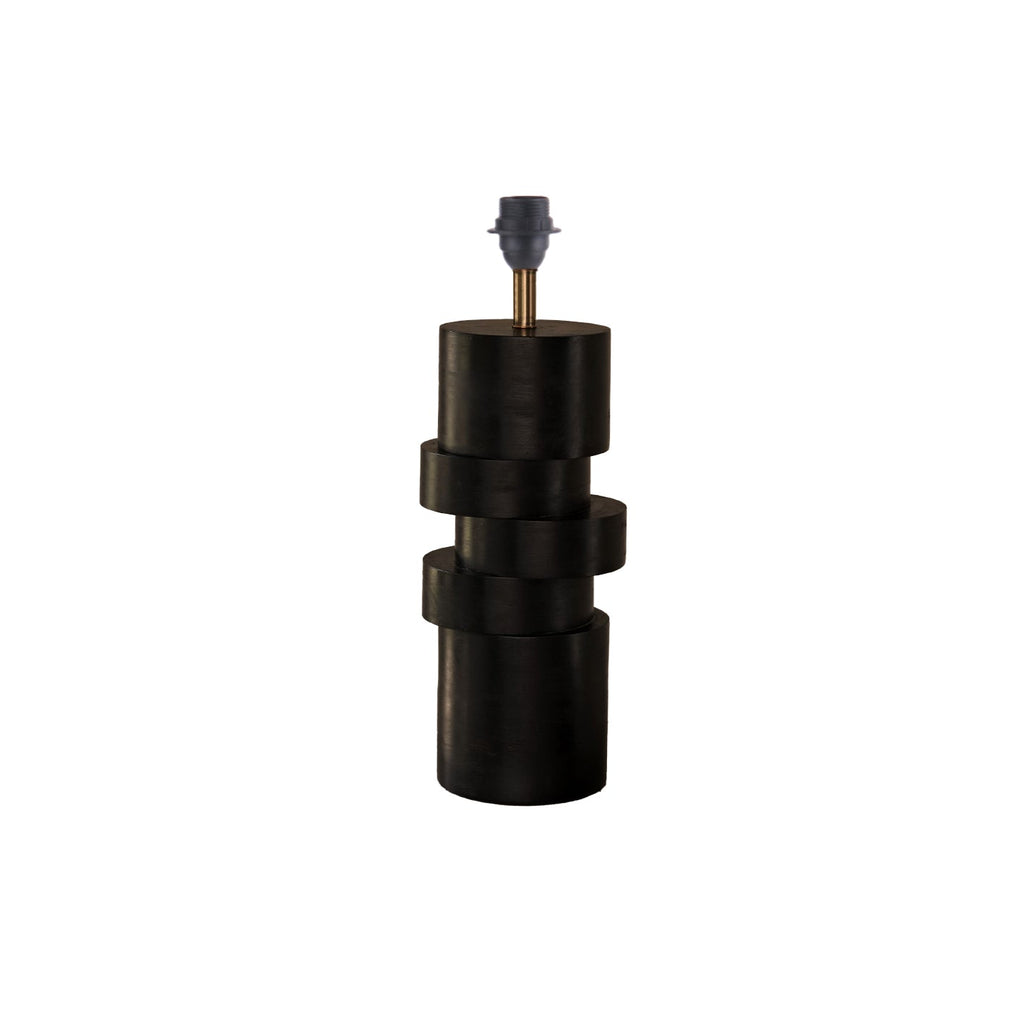 Adam 45cm Table Lamp Base - Jet Black Mango Wood