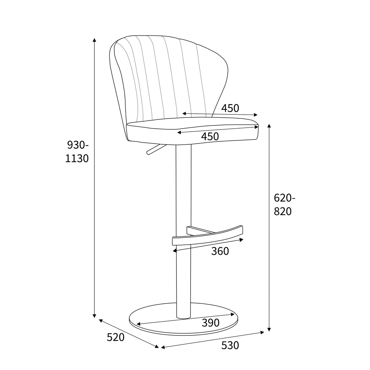 Adwen Brushed Velvet Bar Stool