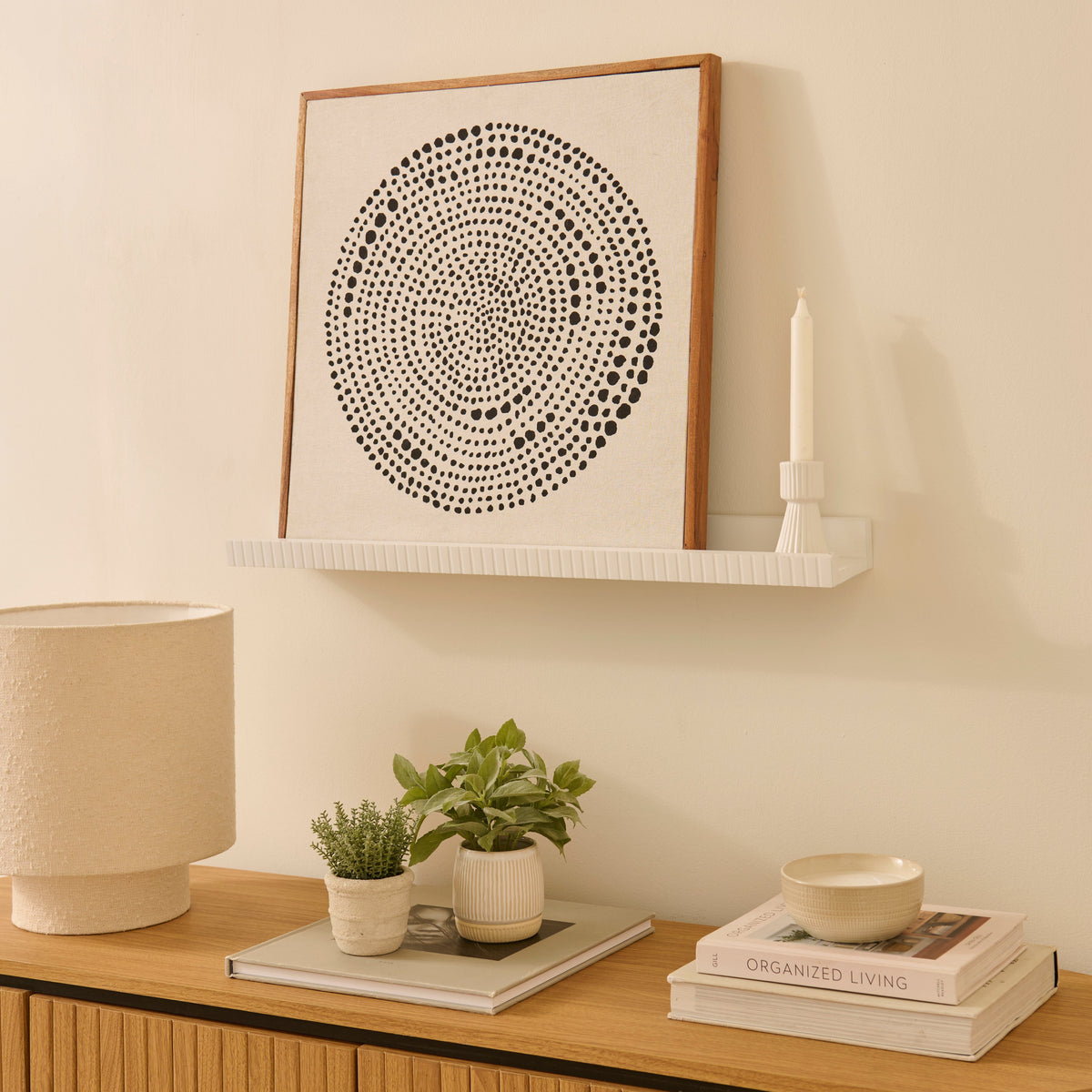 Alba 75cm Picture Ledge - White
