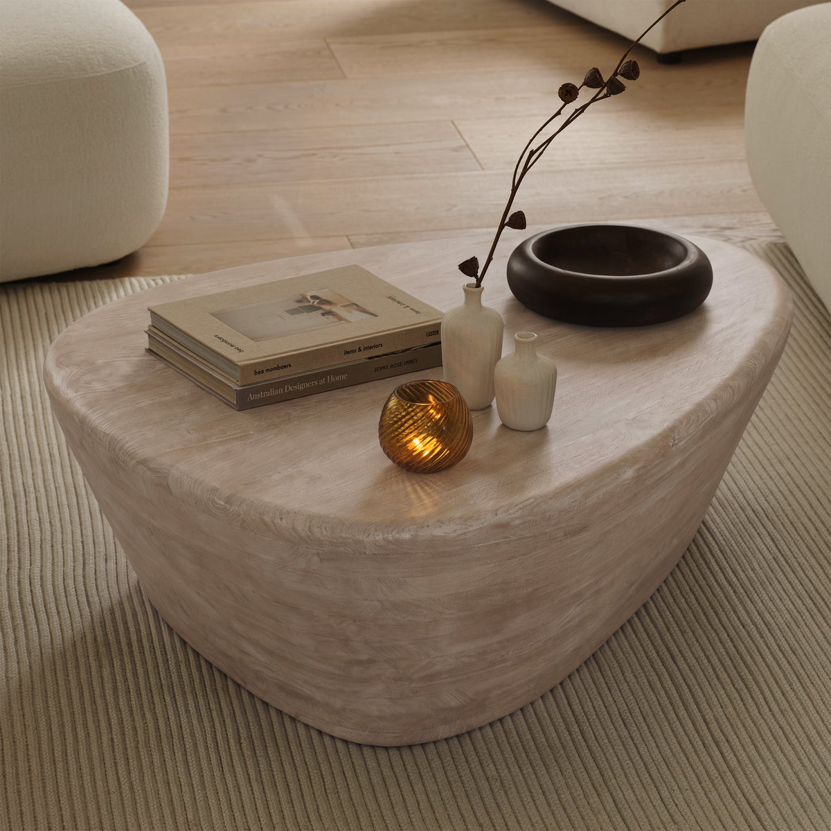 Alder 107cm Limewash Freeform Coffee Table