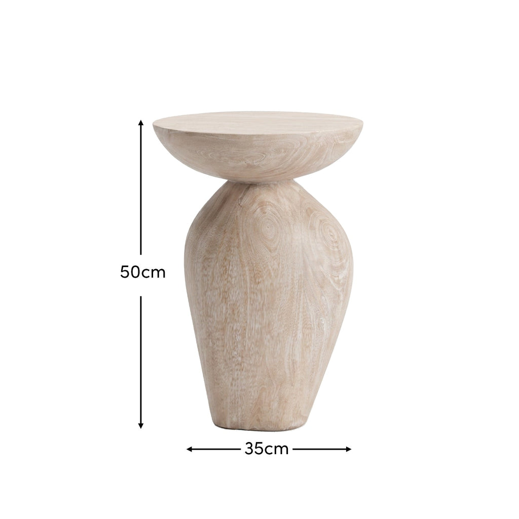 Alder 35cm Limewash Side Table