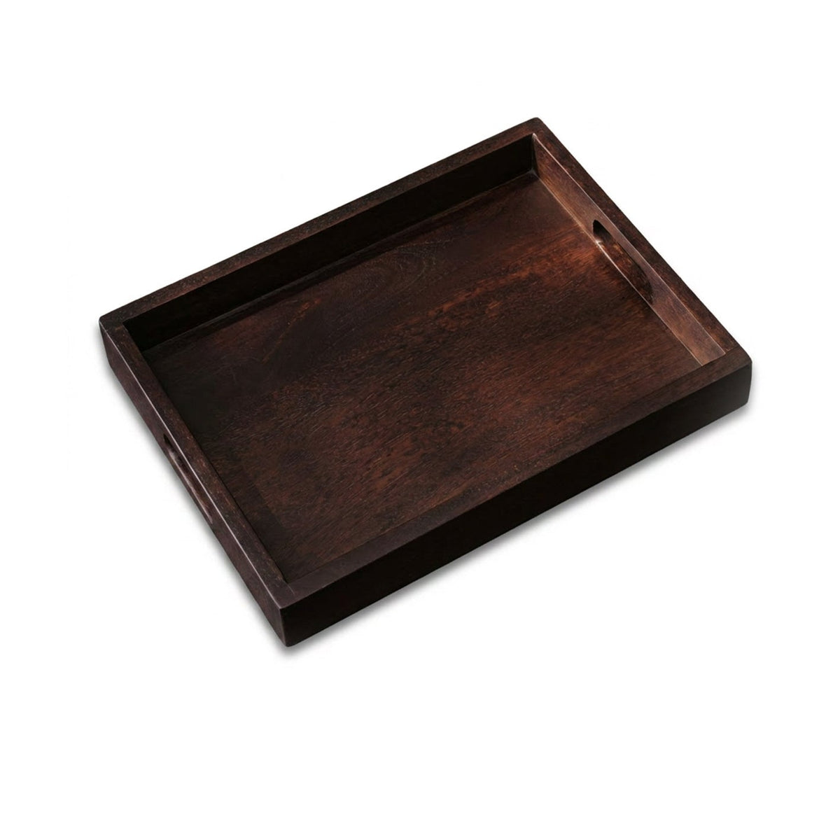 Alder 40cm Rectangular Wooden Tray - Coffee Brown