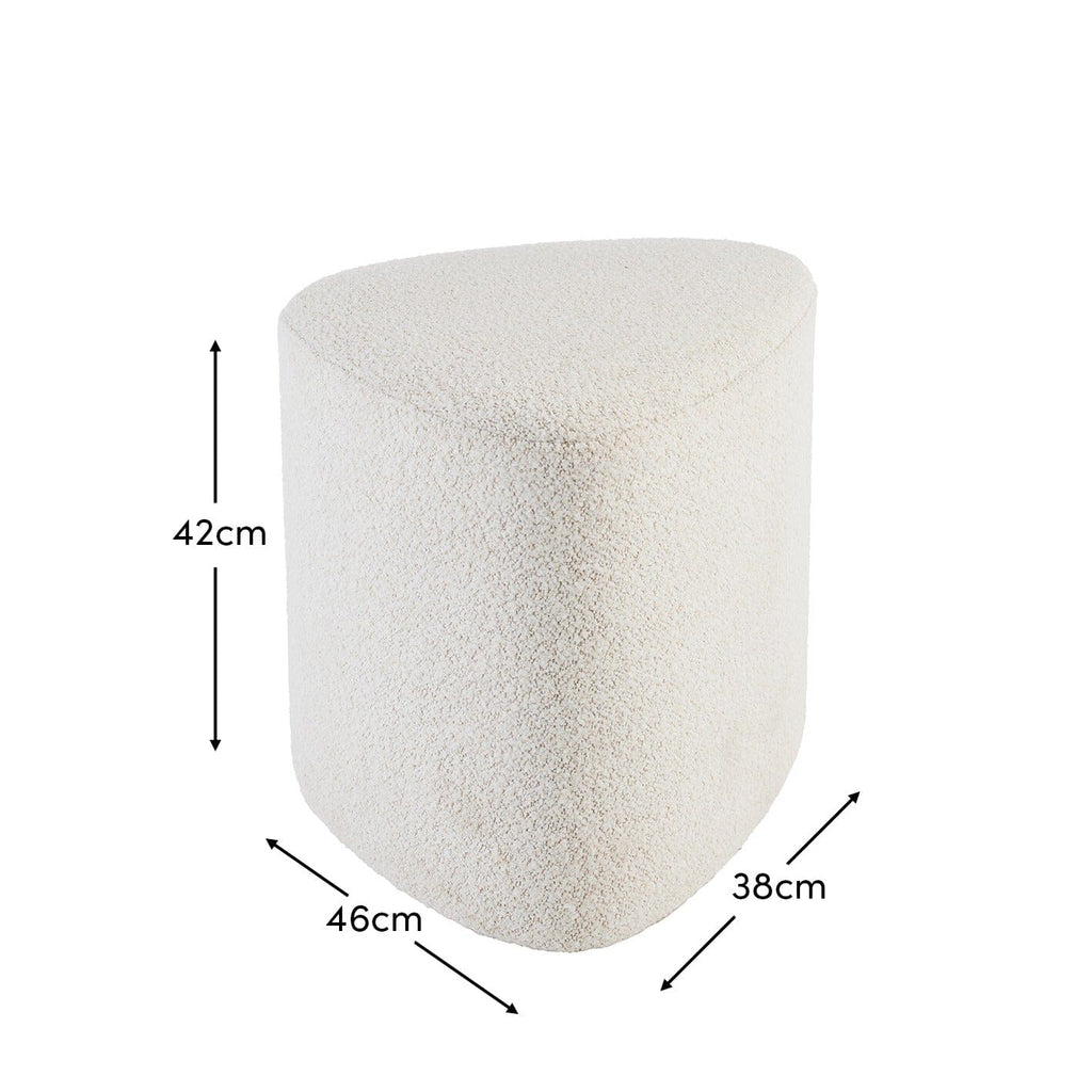 Alder Footstool - Oat Boucle