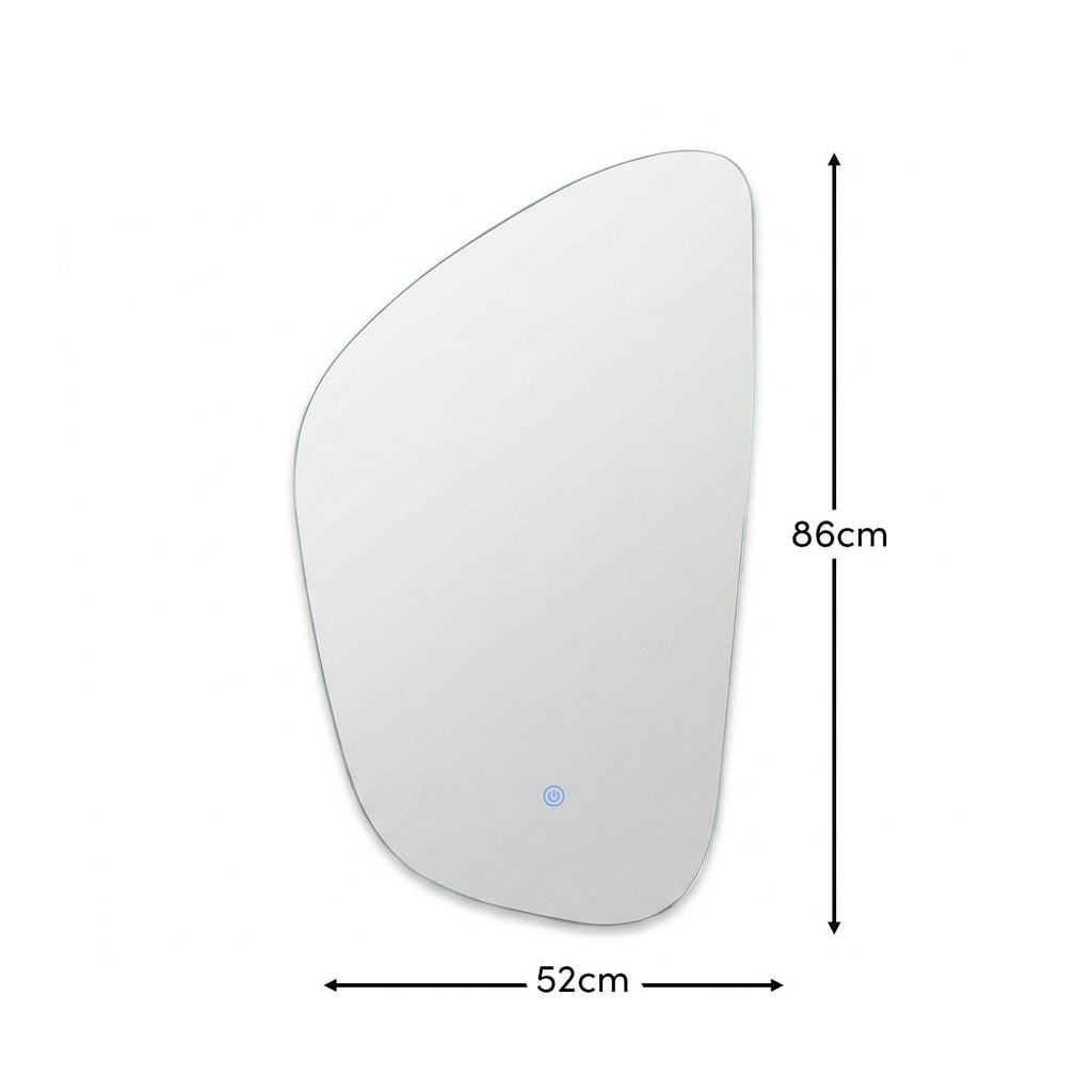 Alder 86x52cm Glass LED Pebble Mirror - Frameless