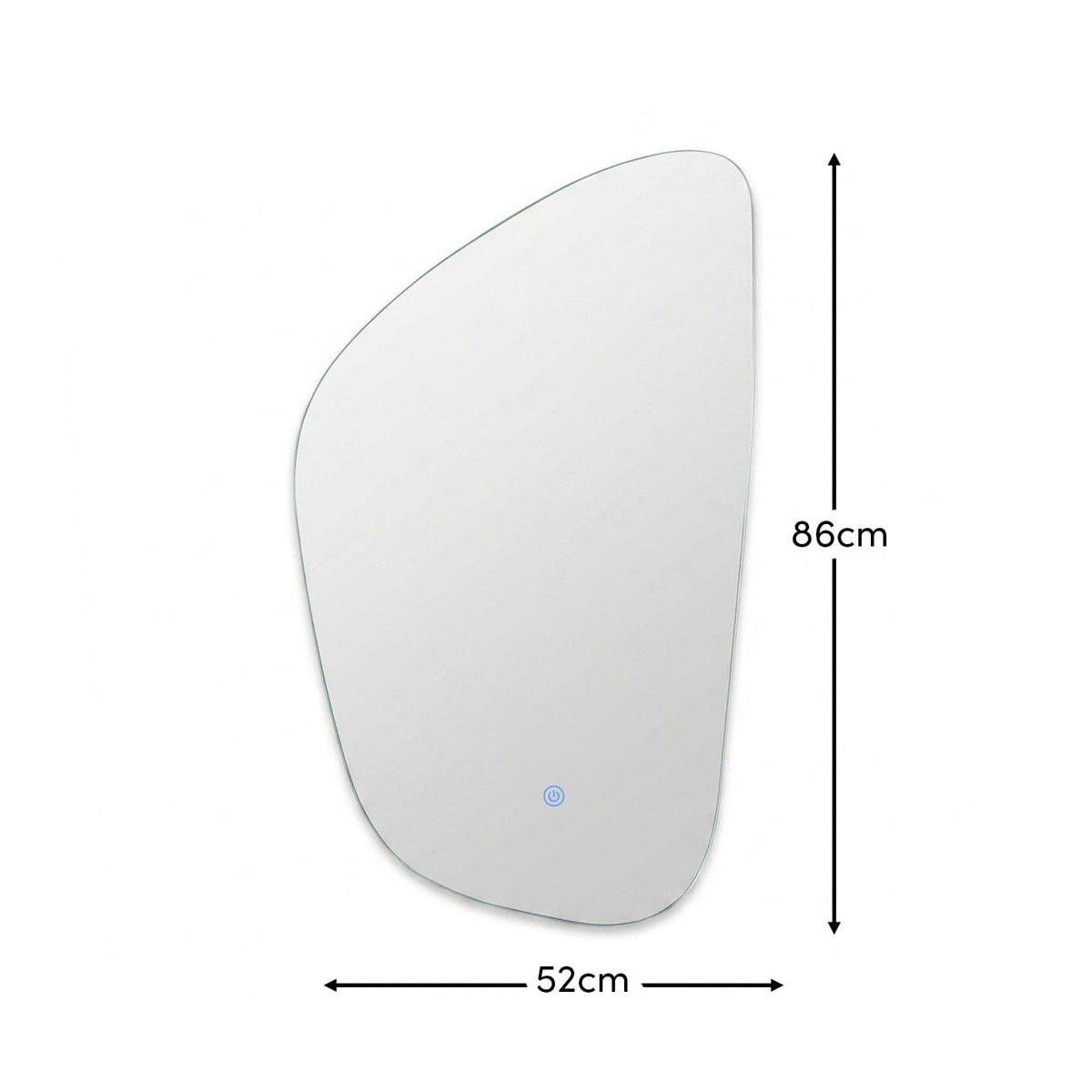 Alder 86x52cm Glass LED Pebble Mirror - Frameless