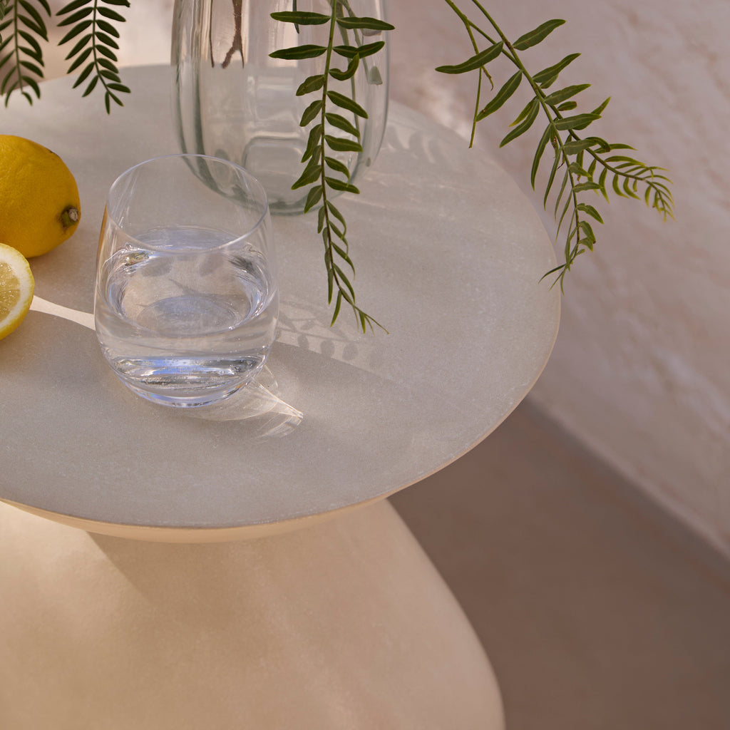 Alder 35cm Round Concrete Side Table - Sand