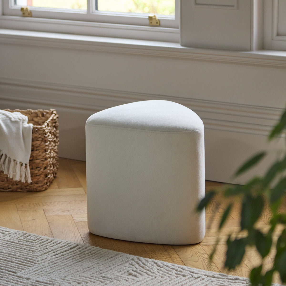 Alder Footstool - Ivory