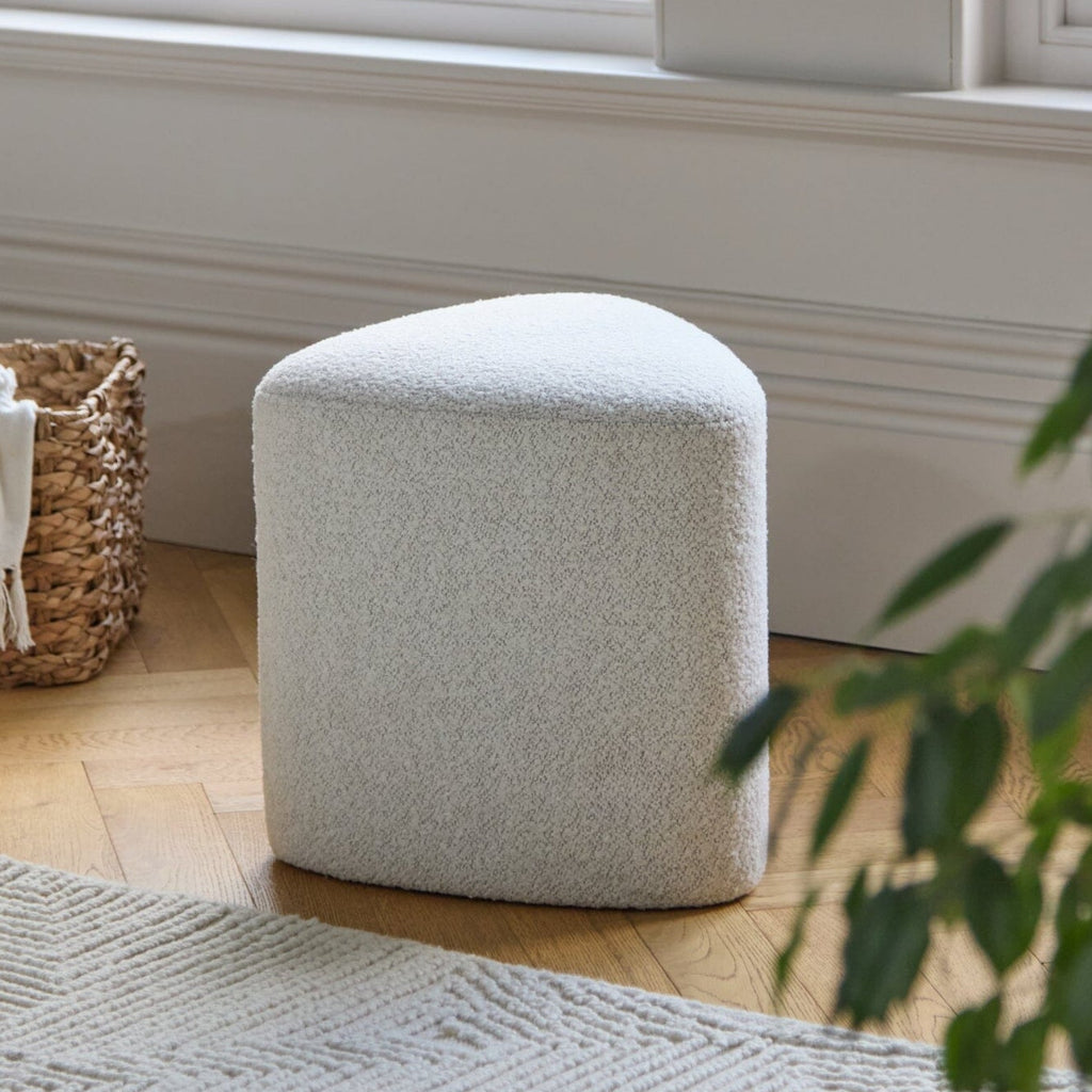 Alder Footstool - Oat Boucle