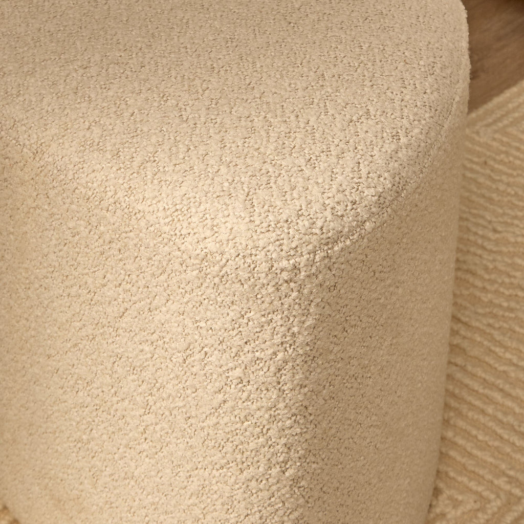 Alder Footstool - Oat Boucle