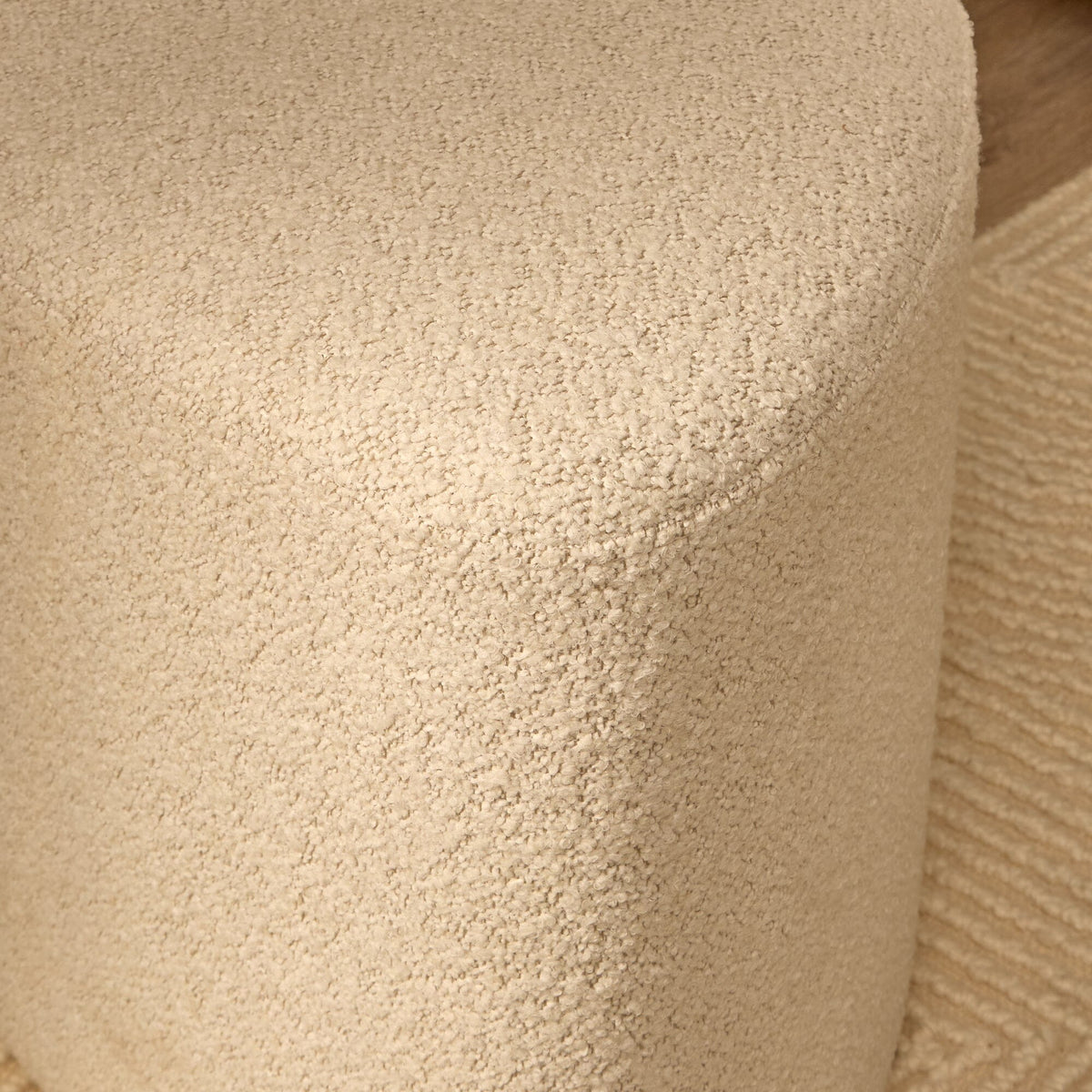 Alder Footstool - Oat Boucle
