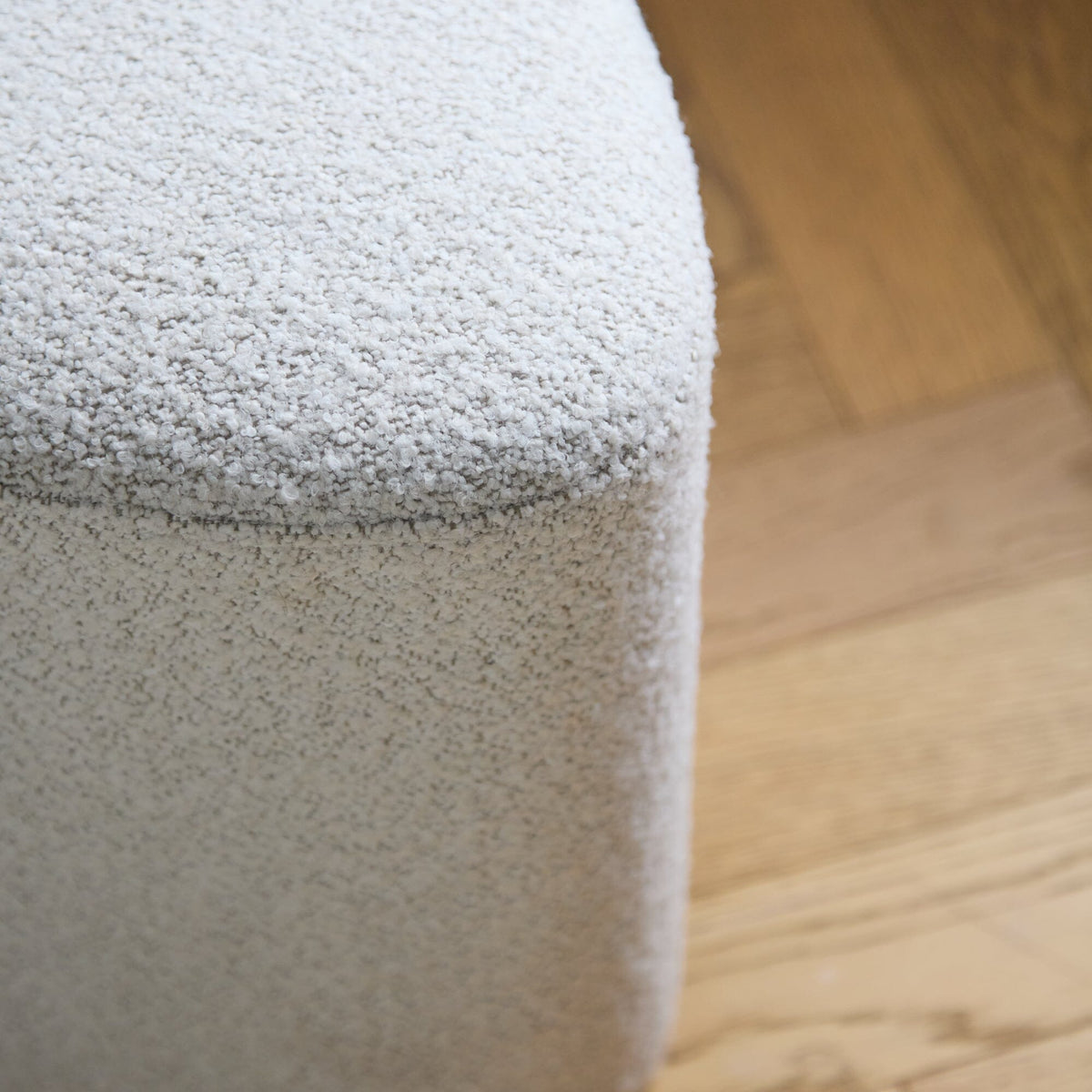 Alder Footstool - Oat Boucle