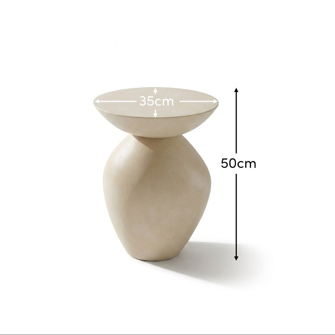 Alder 35cm Round Concrete Side Table - Sand