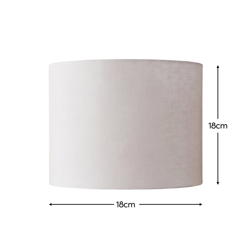 Alderton 18cm Cotton Drum Lamp Shade - Snow White