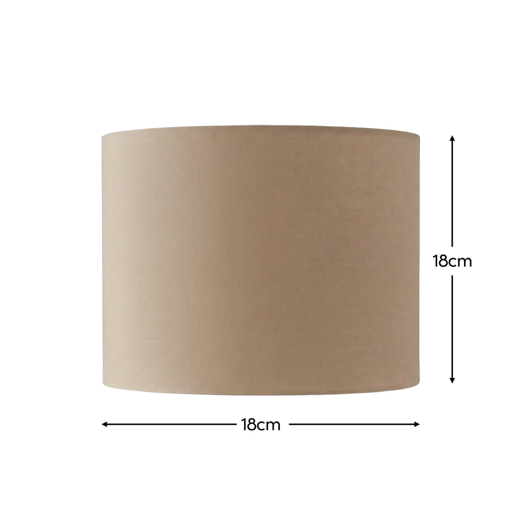 Alderton 18cm Cotton Drum Lamp Shade - Taupe