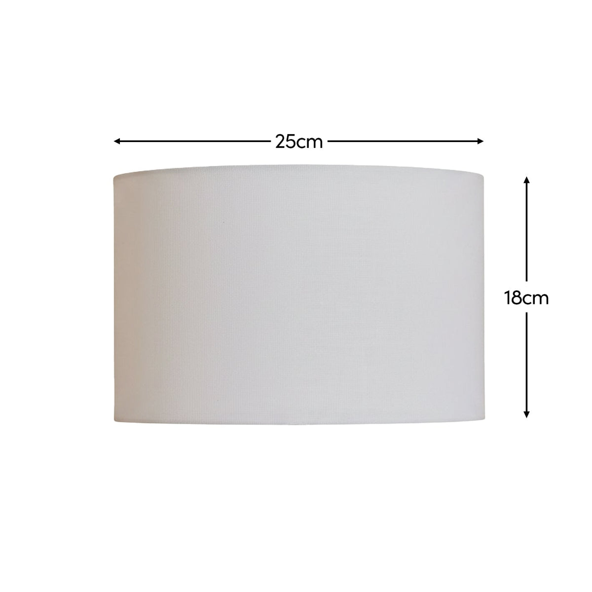 Alderton 25cm Cotton Drum Lamp Shade - Snow White
