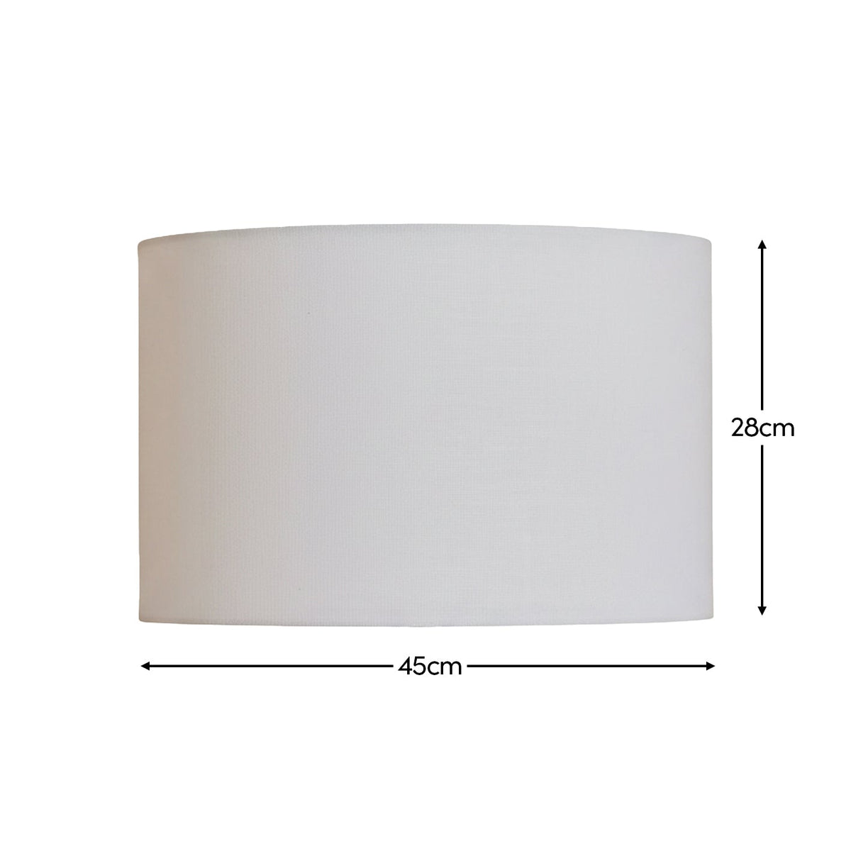 Alderton 45cm Cotton Drum Lamp Shade - Snow White