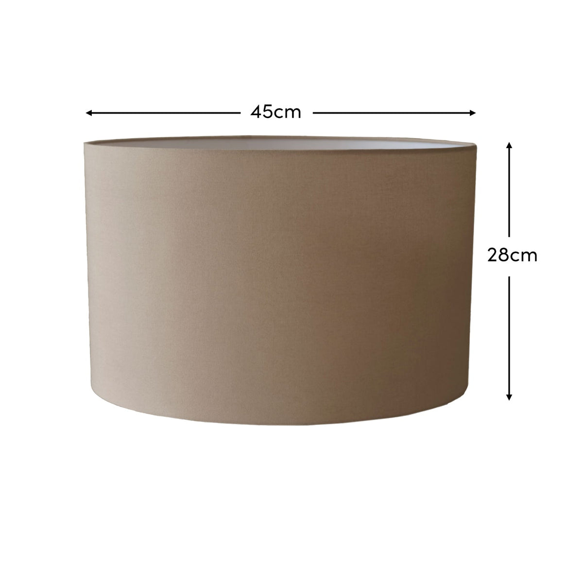 Alderton 45cm Cotton Drum Lamp Shade - Taupe