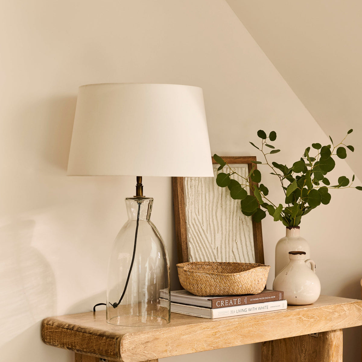 Aldsworth 35cm Glass Table Lamp - Gold & Clear Glass