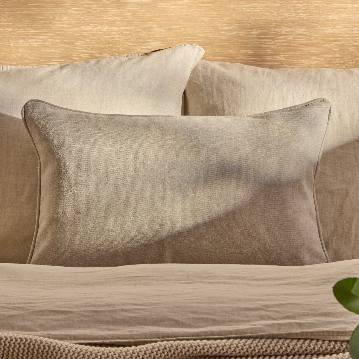 Alford 35x55cm Piped Edge Scatter Cushion Cover - Soft Beige