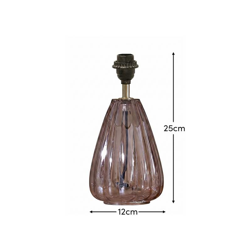 Alma 23cm Glass Lamp Base - Smoke Grey