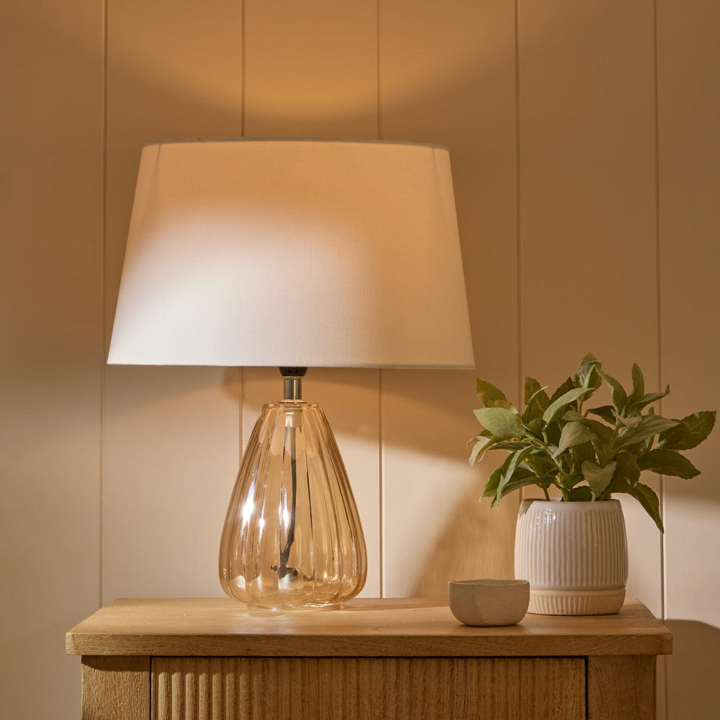 Outlet - Alma 23cm Glass Lamp Base - Champagne