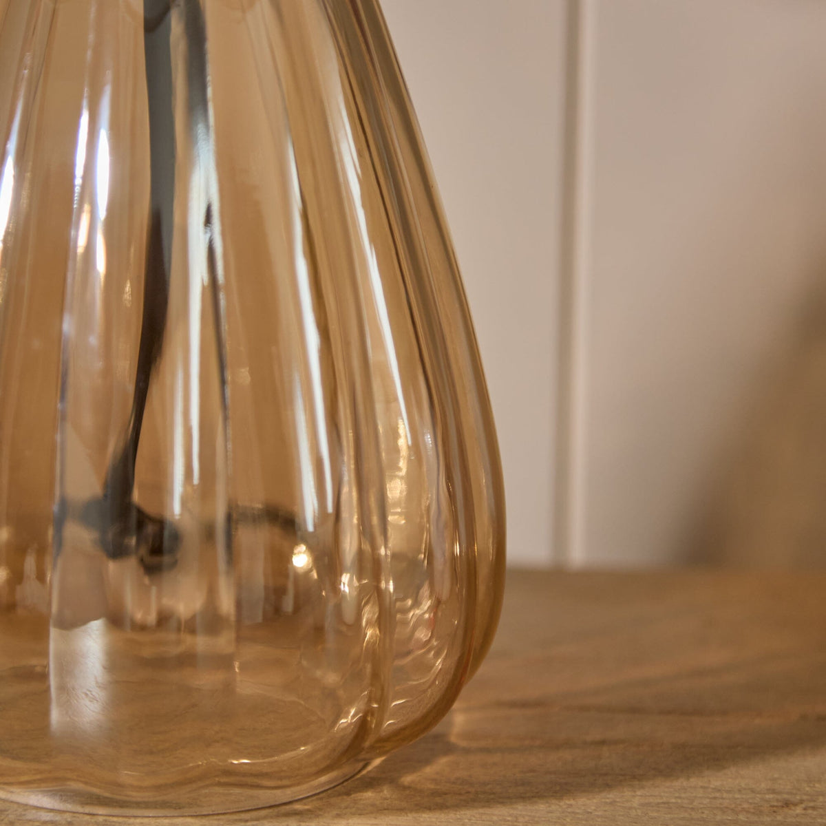 Outlet - Alma 23cm Glass Lamp Base - Champagne