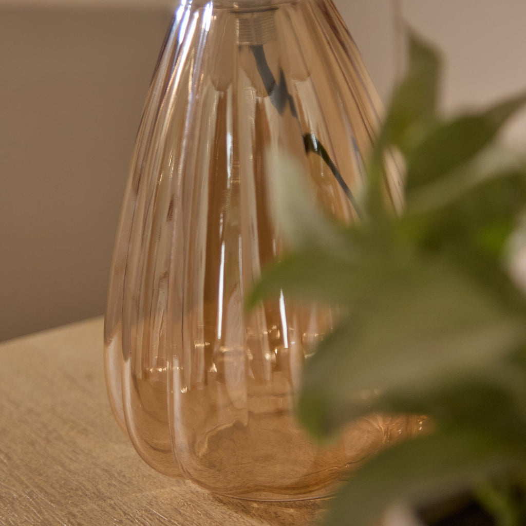 Outlet - Alma 23cm Glass Lamp Base - Champagne