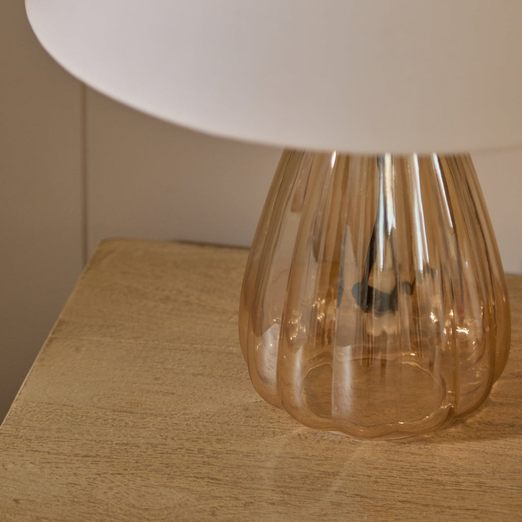 Outlet - Alma 23cm Glass Lamp Base - Champagne